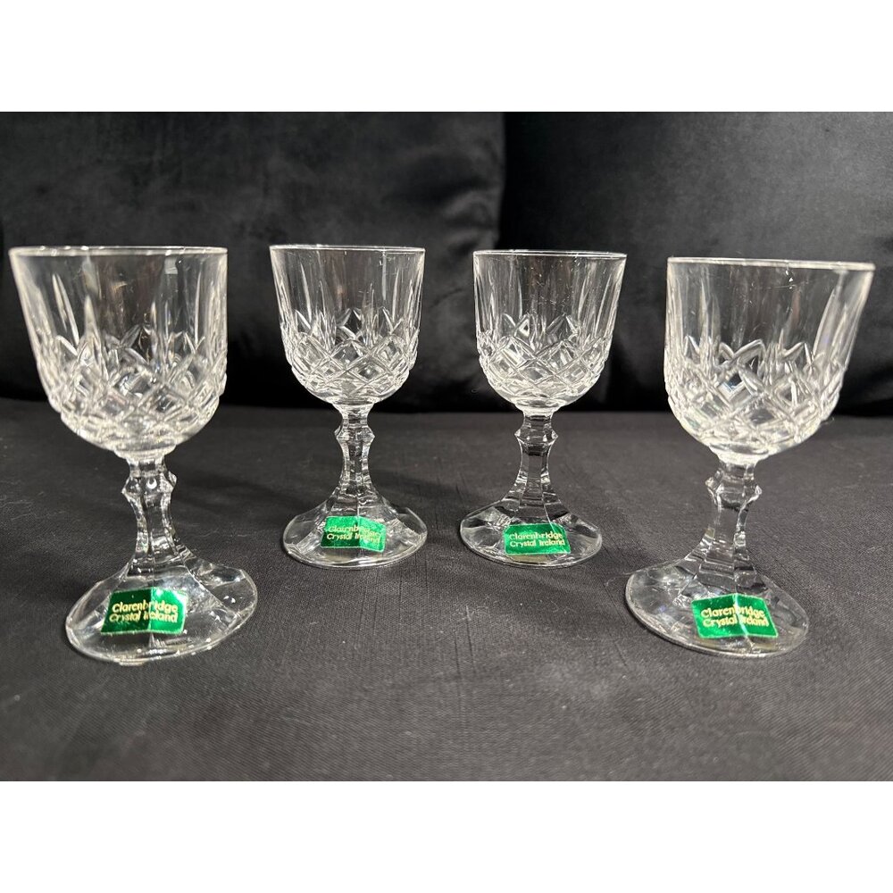 Set Of 4 Clarenbridge Lead Crystal Wine Glasses Fully Handcrafted In Ireland